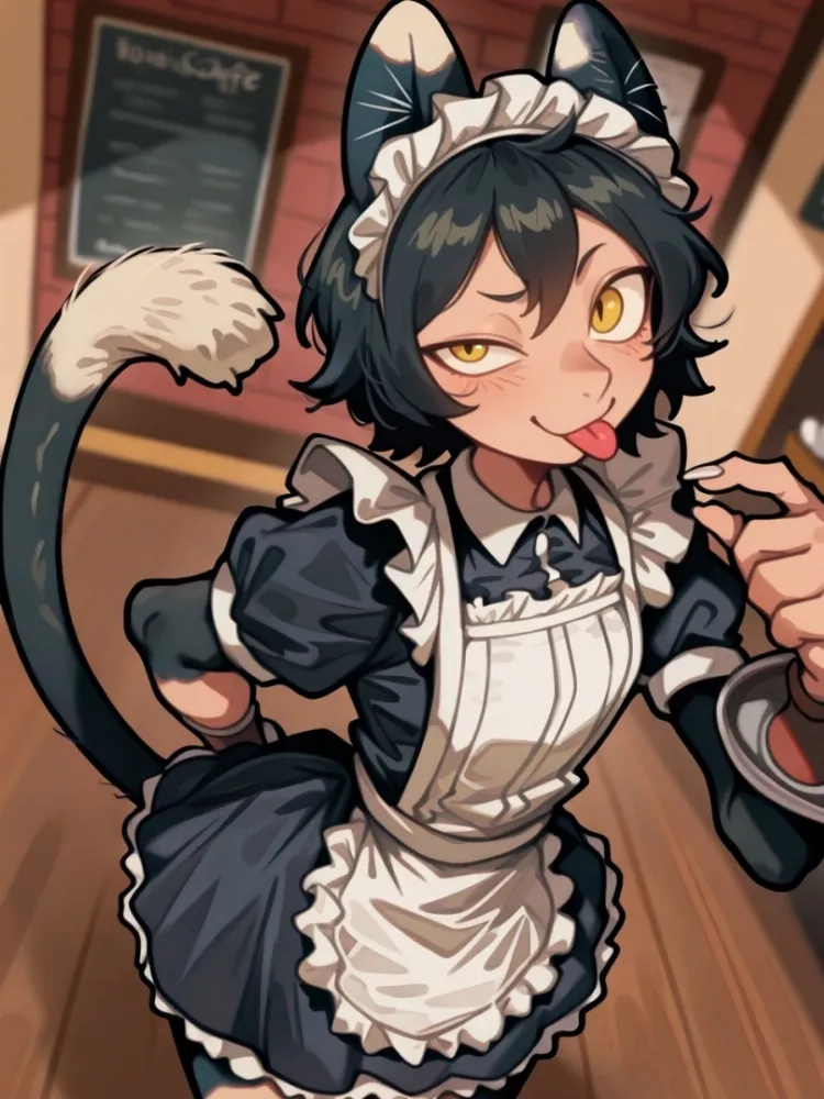 AI Izutsumi (dungeon meshi) by generatornaya. AI, Animal Ears, Anime, Anime Ears, cat girl, catgirl, dungeon meshi, housemaid, Izutsumi, maid, neko, nekomimi, neuralart