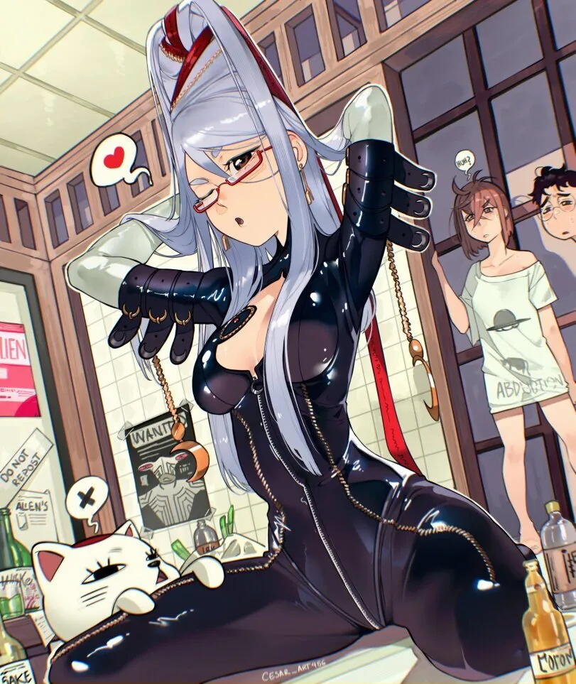Ayase Seiko, Ayase Momo, Takakura Ken, Turbo Granny (dandadan) by cesar art456. Anime, Anime Ero, Ayase Momo, Ayase Seiko, Bayonetta, crossover, dandadan, Takakura Ken, Turbo Granny