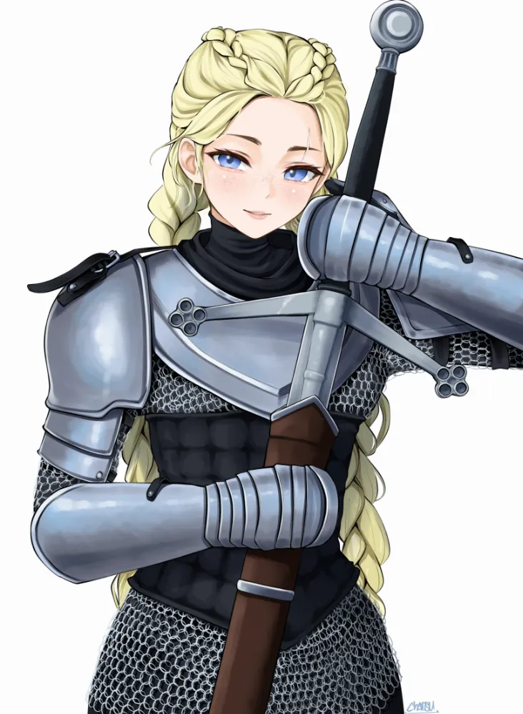 Warrior girl by chaesu. anime style, fantasy, warrior girl