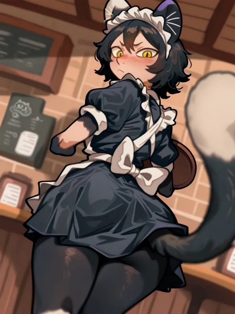 AI Izutsumi (dungeon meshi) by generatornaya. AI, Animal Ears, Anime, Anime Ears, cat girl, catgirl, dungeon meshi, housemaid, Izutsumi, maid, neko, nekomimi, neuralart