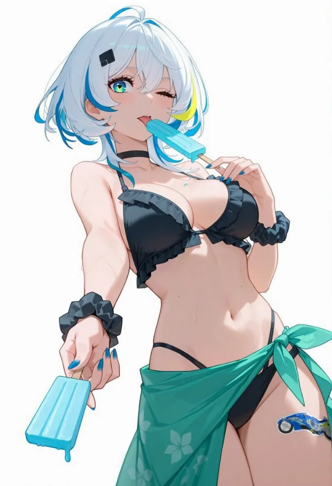 AI anime art by Heretikka. AI, Anime Art, anime style, bikini, neuralart, swimsuit
