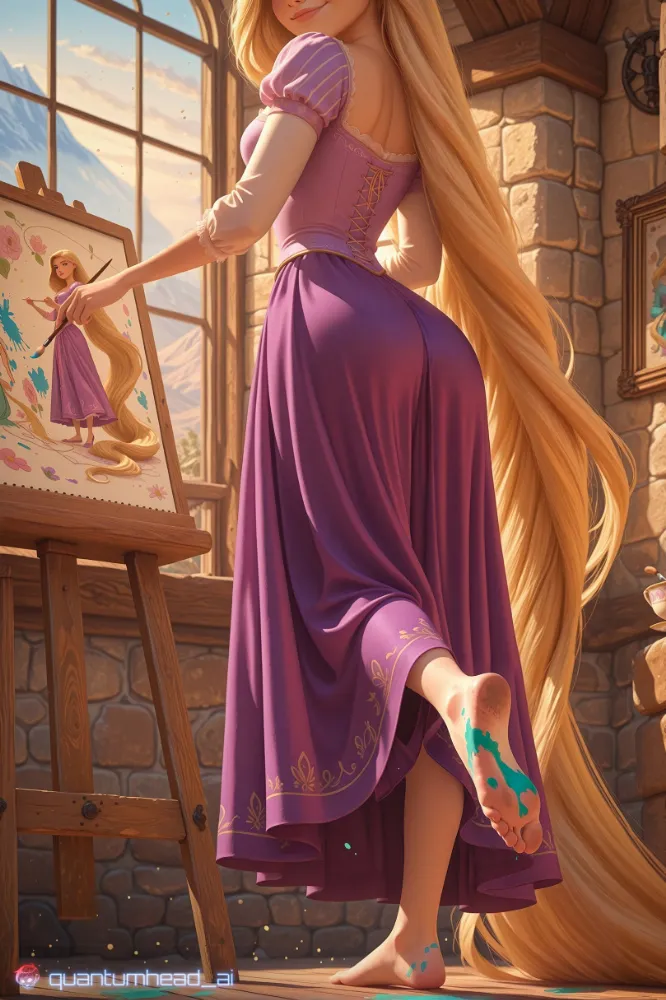 AI Rapunzel (tangled) by QuantumHeadAI. AI, cartoon ero, neuralart, Rapunzel, tangled