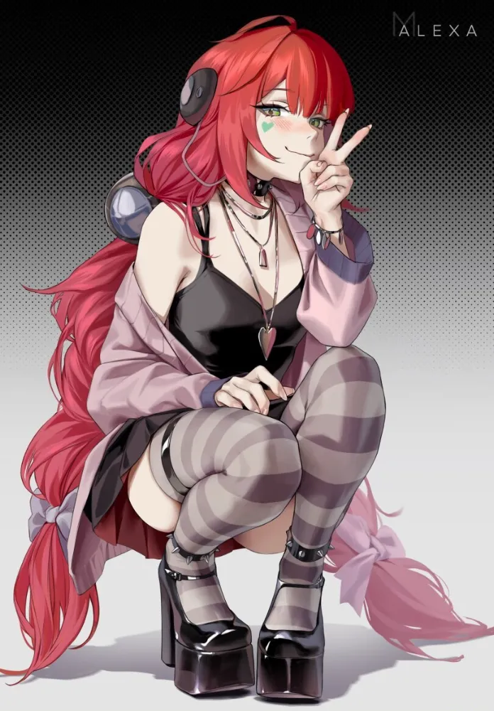 Ukinami Yuzuha (zenless zone zero) by M Alexa. game art, heels, Ukinami Yuzuha, zenless zone zero, zzz
