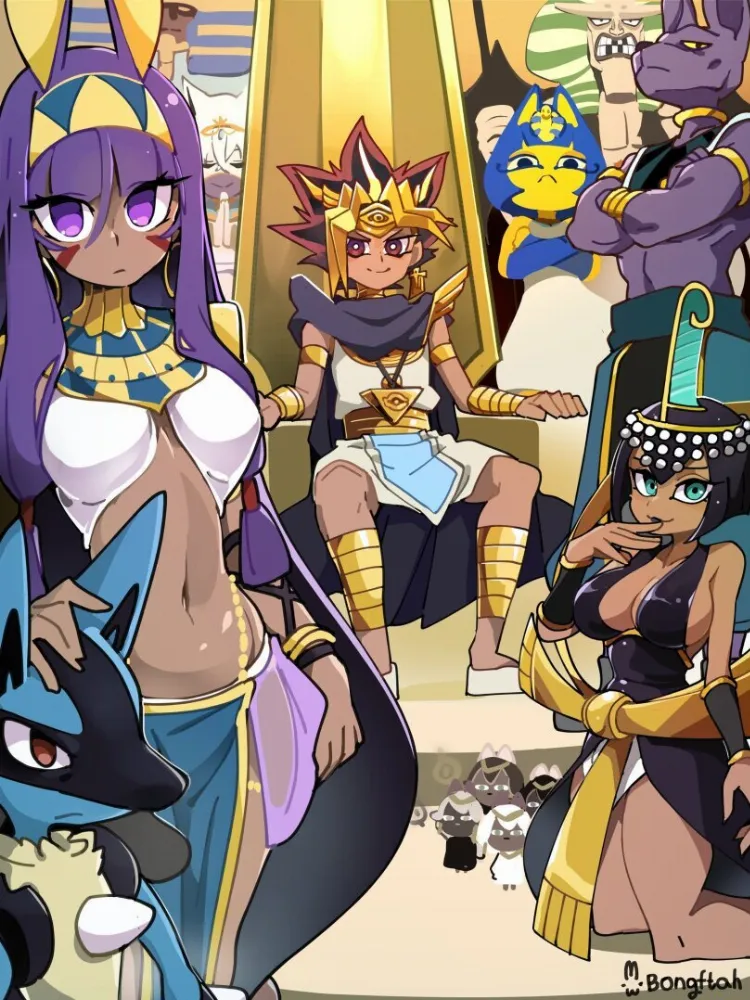 Anakaris, Ankha, Beerus, Eliza, Lucario, Nitocris, Yami Yugi by BongF. Anakaris, Animal Crossing, Animal Ears, Anime, Anime Ears, Ankha, Beerus, bunny girl, bunnygirl, cat girl, catgirl, crossover, darkstalkers, dragon ball, Eliza, fate, fate grand order, game ero, Lucario, neko, Nitocris, One Piece, pokedex, pokemon, Pokemon Characters, skullgirls, Yami Yugi, yu-gi-oh!