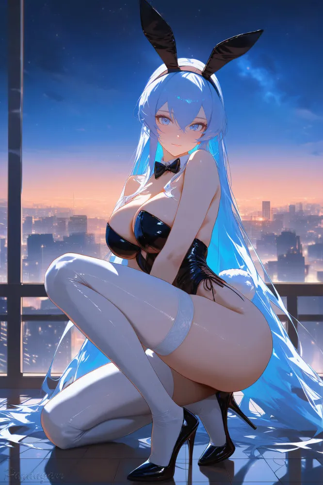 AI Esdeath (akamegakill) by Pandagarr. adoptable, AI, akamegakill, Animal Ears, Anime, Anime Ears, animefanart, animegirl, bunny girl, bunnygirl, Esdeath, exclusive, fanart, neuralart, portrait, stablediffusion, videogamefanart, wallpaper