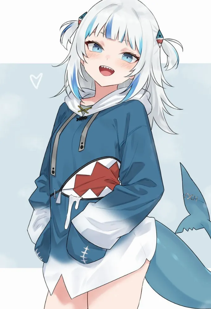 Gawr Gura (virtual youtuber) by Bluefield. Gawr Gura, hololive, shark girl, virtual youtuber, vtuber