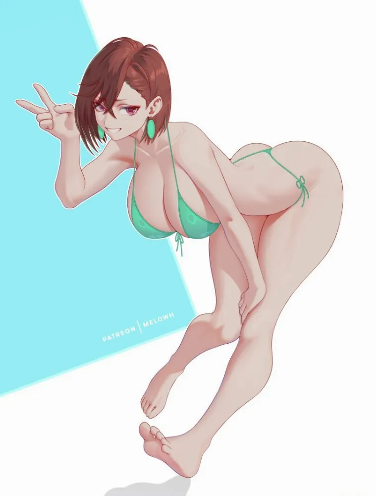 Ayase Momo (dandadan) by melowh. Anime, Anime Ero, Anime Ero Ass, Anime Ero Kyonyuu, Anime Ero Pantsu, Ayase Momo, bikini, dandadan, swimsuit
