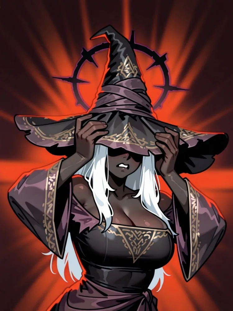 AI Recluse (dark souls) by generatornaya. AI, Animal Ears, Anime Ears, arirals, cat girl, catgirl, crossover, dark souls, elden ring, elden ring ero, elden ring nightreign, neko, neuralart, Recluse, voices of the void, witch girl