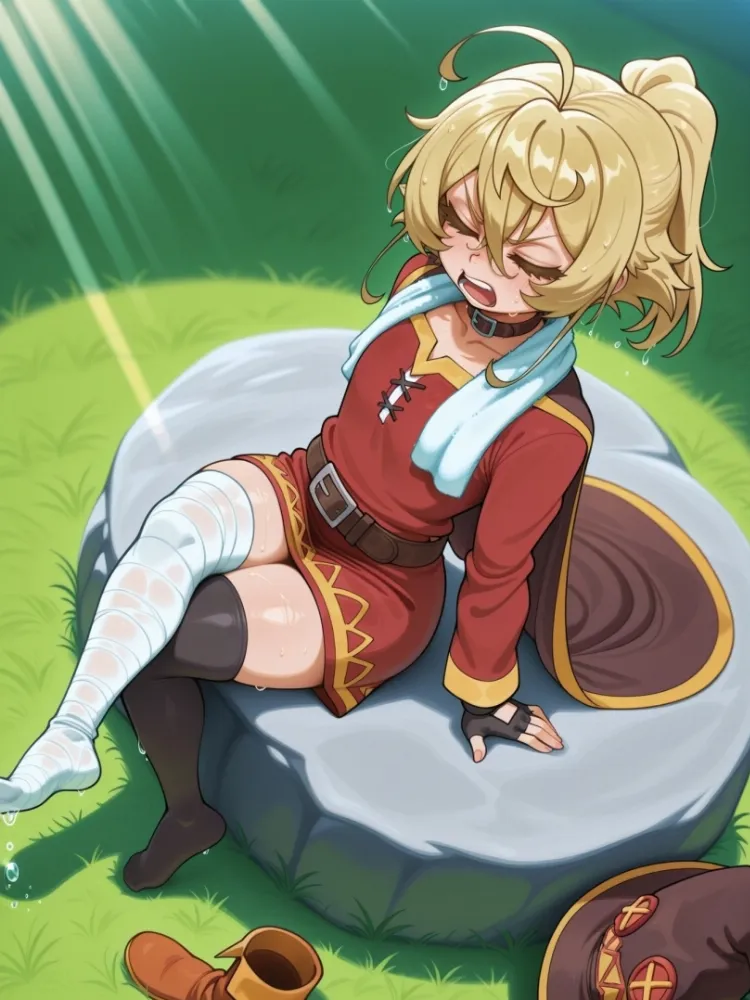 AI Megumin (konosuba) by generatornaya. AI, Anime, crossover, konosuba, Megumin, neuralart, tanya degurechaff, witch girl, youjo senki