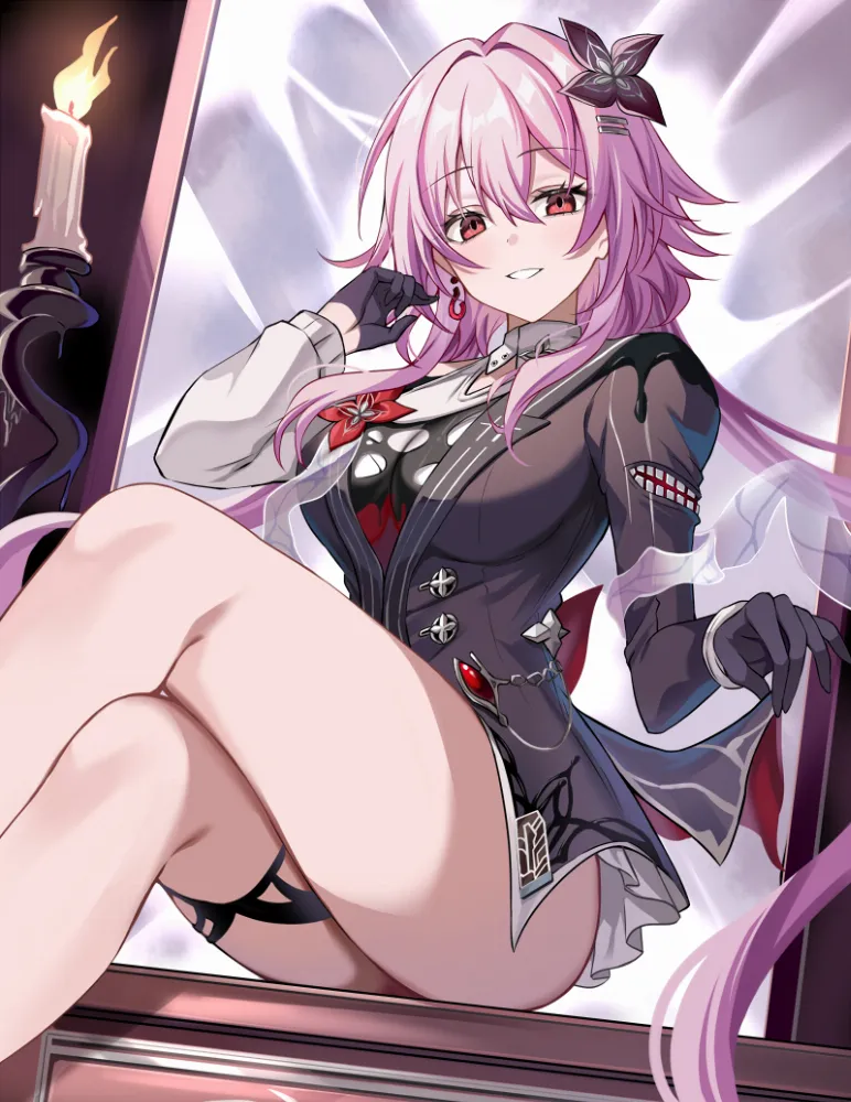 Evernight, Herta (honkai star rail) by Harimoji. bikini, Evernight, Herta, honkai star rail, swimsuit, witch girl