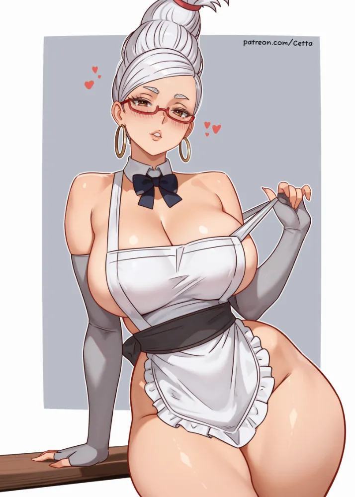 Ayase Seiko (dandadan) by cetta. Anime, Anime Ero, Ayase Seiko, cettadvd, dandadan, housemaid, maid, naked apron, Oppai