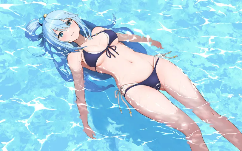 Aqua (konosuba) by gibun. Anime, Anime Ero, Anime Ero Swim, Aqua, bikini, konosuba, sozoshu, swimsuit