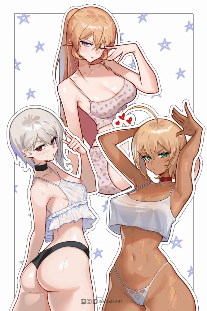 Mito Ikumi, Nakiri Alice, Nakiri Erina (Shokugeki No Soma) by inhoso. Animal Ears, Anime, Anime Ears, Anime Ero, Anime Ero Ass, Anime Ero Pantsu, bunny girl, Bunnysuit, Mito Ikumi, Nakiri Alice, Nakiri Erina, Shokugeki No Soma