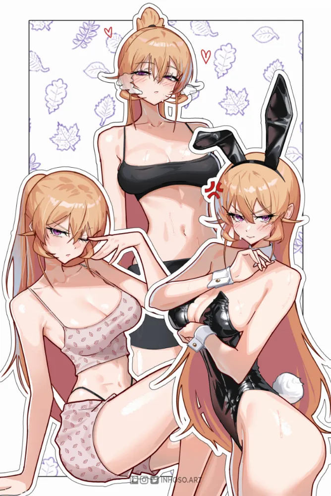 Mito Ikumi, Nakiri Alice, Nakiri Erina (Shokugeki No Soma) by inhoso. Animal Ears, Anime, Anime Ears, Anime Ero, Anime Ero Ass, Anime Ero Pantsu, bunny girl, Bunnysuit, Mito Ikumi, Nakiri Alice, Nakiri Erina, Shokugeki No Soma