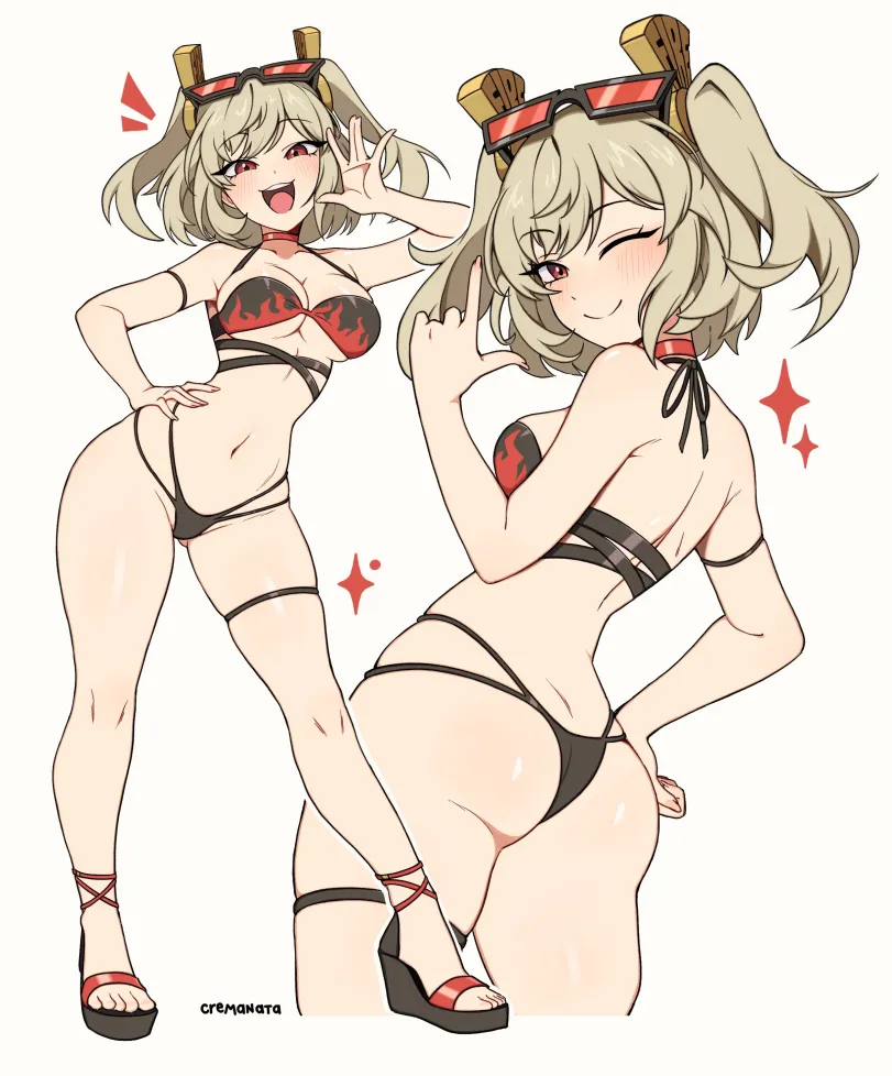 Burnice white (zenless zone zero) by cremanata. bikini, burnice white, swimsuit, zenless zone zero, zenless zone zero ero, zzz