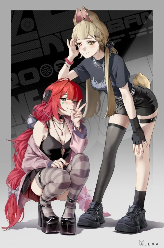 Alice Thymefield, Ukinami Yuzuha (zenless zone zero) by M Alexa. Alice Thymefield, Animal Ears, Anime Ears, bunny girl, bunnygirl, Ukinami Yuzuha, zenless zone zero, zzz