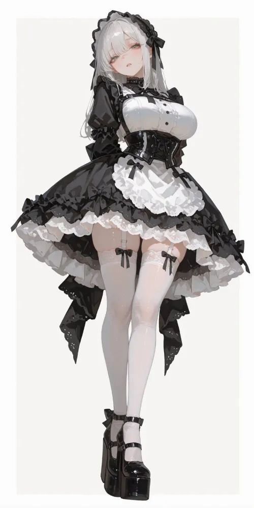 AI housemaid by yasshy. AI, Anime Art, anime style, housemaid, maid, neuralart