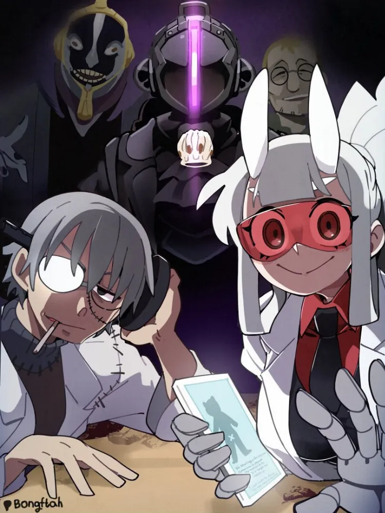 Azazel, Bondrewd, Franken Stein, Loremaster, Mayuri Kurotsuchi, Shou Tucker by BongF. Anime, Azazel, bleach, Bondrewd, crossover, Franken Stein, fullmetal alchemist, helltaker, Loremaster, made in abyss, Mayuri Kurotsuchi, Shou Tucker, soul eater