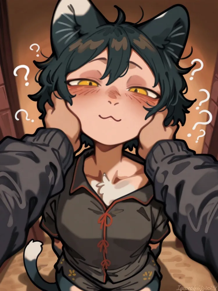 AI Izutsumi (dungeon meshi) by generatornaya. AI, Animal Ears, Anime, Anime Ears, cat girl, catgirl, dungeon meshi, Izutsumi, neko, nekomimi, neuralart
