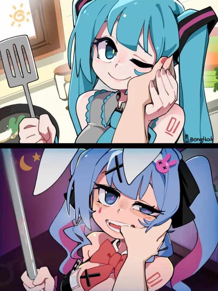 Hatsune Miku by BongF. Animal Ears, Anime, Anime Ears, bunny girl, bunnygirl, Hatsune Miku, vocaloid, voice synthesizer