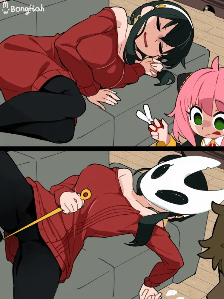 Yor Briar, Anya Forger, Hornet (Spy x Family) by BongF. Anime, Anya Forger, bongftah, crossdress, hk, hollow knight, Hornet, Spy x Family, Yor Briar