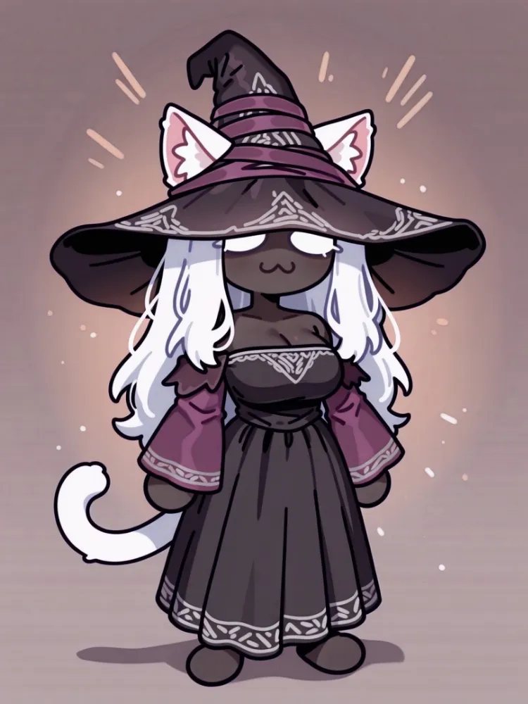 AI Recluse (dark souls) by generatornaya. AI, Animal Ears, Anime Ears, arirals, cat girl, catgirl, crossover, dark souls, elden ring, elden ring ero, elden ring nightreign, neko, neuralart, Recluse, voices of the void, witch girl