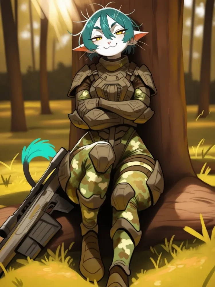 AI cat girl by generatornaya. AI, Animal Ears, Anime Ears, arirals, cat girl, catgirl, neko, neuralart, voices of the void, warrior girl