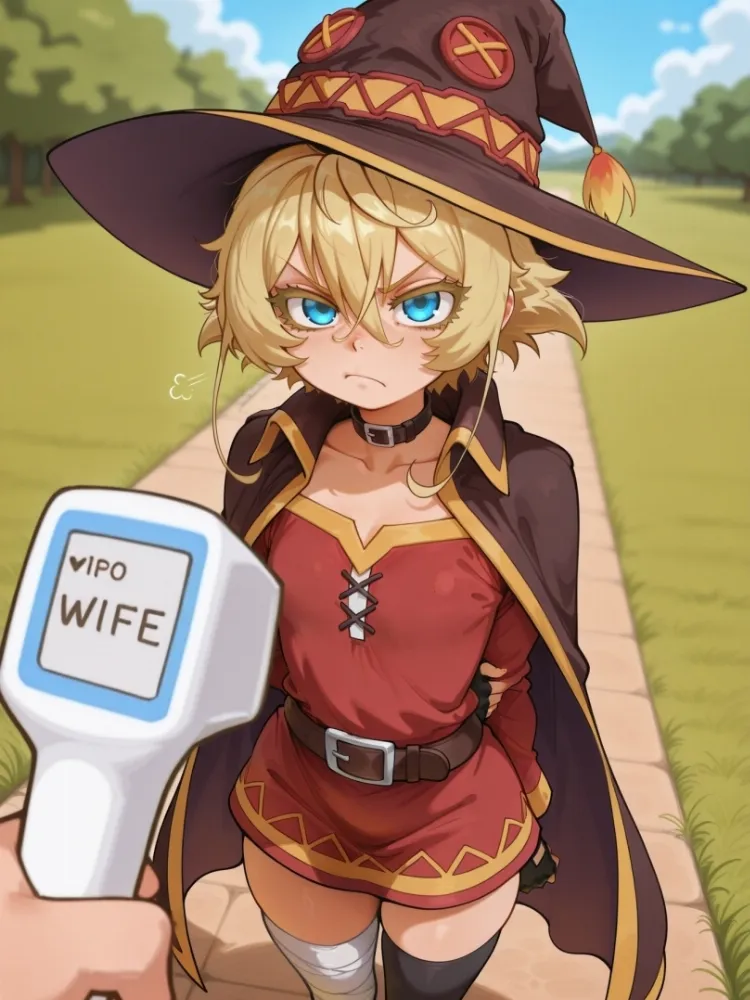 AI Megumin (konosuba) by generatornaya. AI, Anime, crossover, konosuba, Megumin, neuralart, tanya degurechaff, witch girl, youjo senki