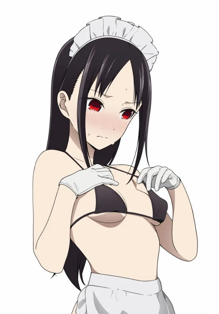 Shinomiya Kaguya (kaguya-sama wa kokurasetai ~tensai-tachi no renai zunousen~) by Coro Fae. Anime, Anime Ero, housemaid, kaguya-sama wa kokurasetai ~tensai-tachi no renai zunousen~, maid, Shinomiya Kaguya, swimsuit