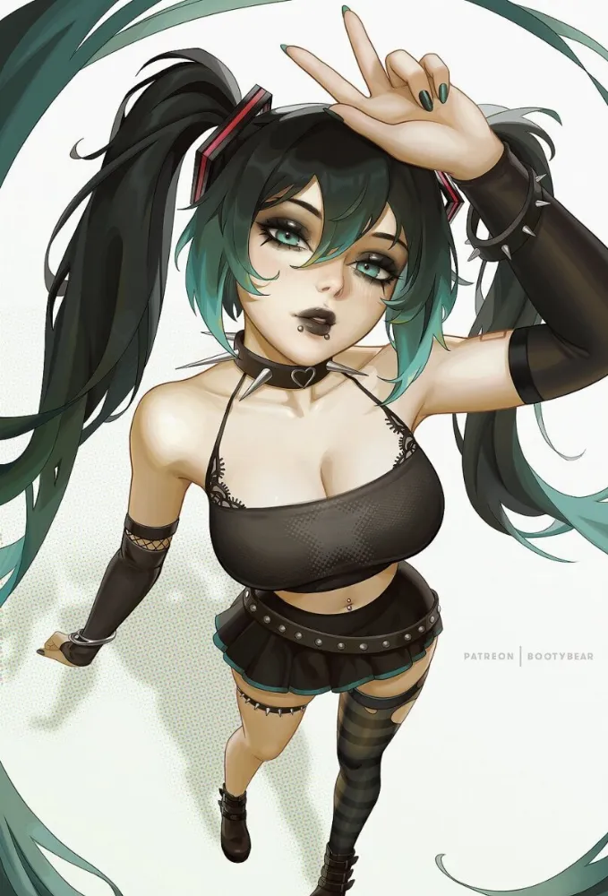 Hatsune Miku by Bootybear. alt girl, Anime, Anime Ero, goth girl, Hatsune Miku, vocaloid, voice synthesizer