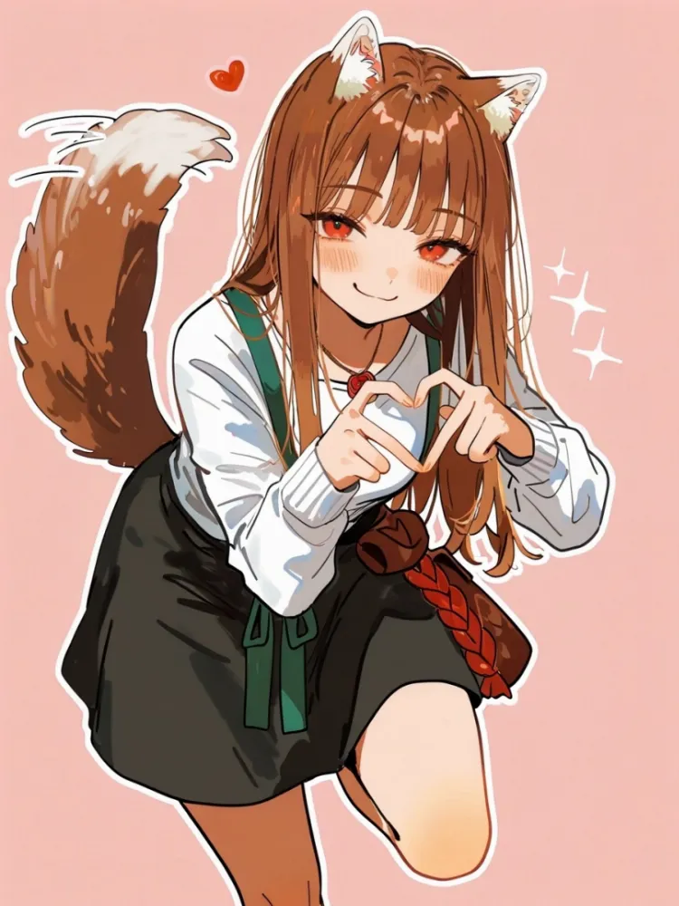 AI Horo (spice and wolf) by generatornaya. AI, Animal Ears, Anime, Anime Ears, Anime Ero, fox girl, foxgirl, Horo, neuralart, spice and wolf