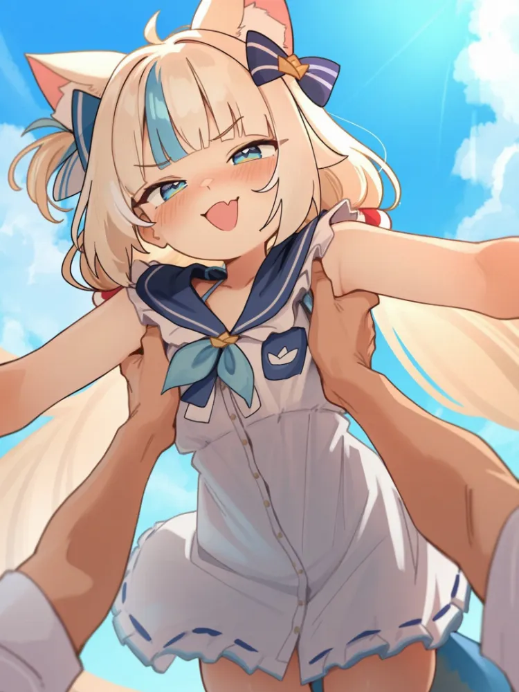 AI Sameko Saba (virtual youtuber) by generatornaya. ai generated, Animal Ears, Anime Ears, cat girl, catgirl, neko, neural networks, Sameko Saba, virtual youtuber, vtuber