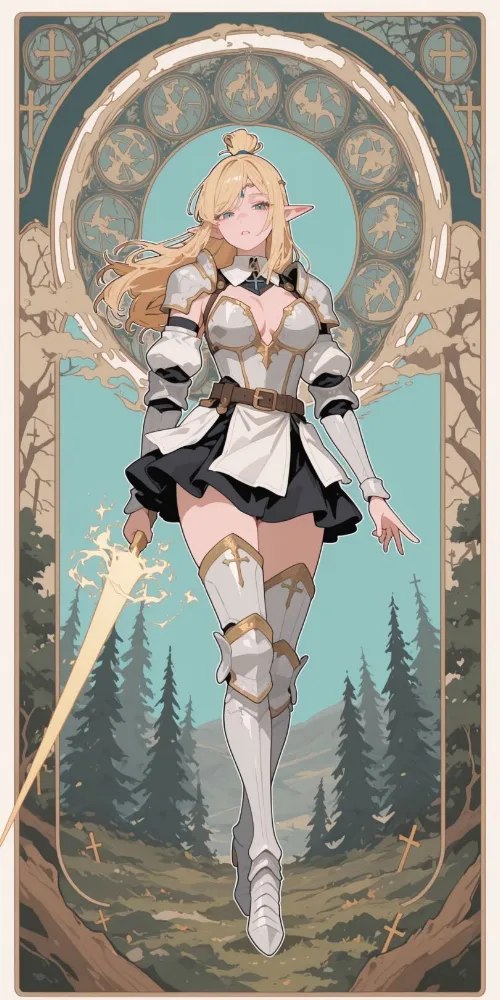 AI elf girl by yasshy. AI, elf, elf girl, fantasy, Fantasy art, Fantasy race, neuralart, warrior girl