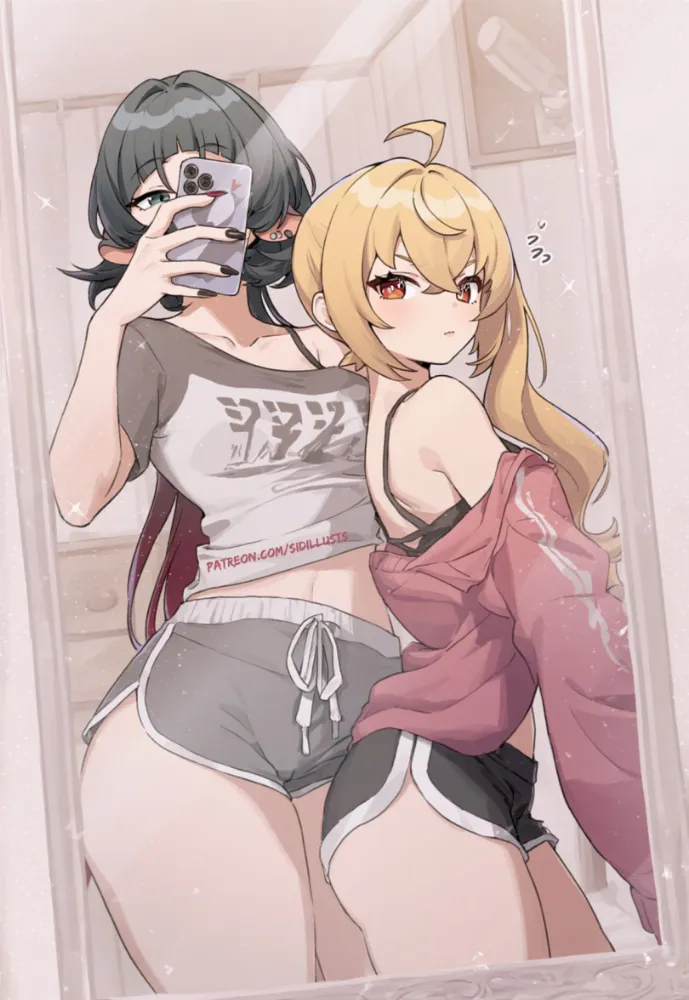 AI Jane Doe, Luciana De Montefio (zenless zone zero) by Sidillusts. Animal Ears, Anime Ears, anime piped running shorts, Jane Doe, Luciana De Montefio, mouse girl, zenless zone zero, zzz