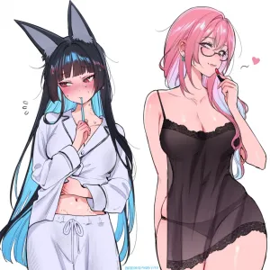Preview of art: Hoshimi Miyabi, Tsukishiro Yanagi (zenless zone zero) by qiandaiyiyu