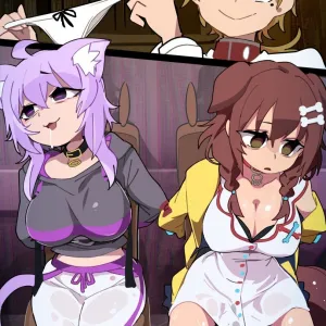 Preview of art: Inugami Korone, Nekomata Okayu, Rudeus Greyrat by BongF