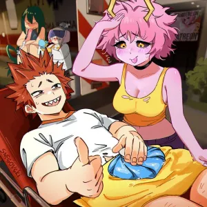 Preview of art: Ashido Mina, Asui Tsuyu, Kirishima Eijirou (Boku no Hero Academia) by Snegovski