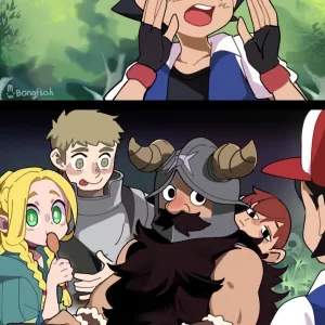 Preview of art: Ash, Chilchuck, Laios, Marcille, Senshi (dungeon meshi) by BongF