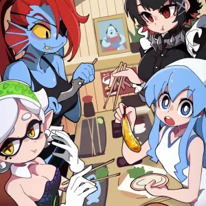 Preview of art: Darwin Watterson, Ellen Joe, Jimbei, Marie, Undyne by BongF