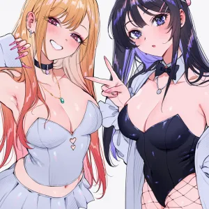 Preview of art: Mai Sakurajima, Marin Kitagawa (seishun buta yarou) by qiandaiyiyu