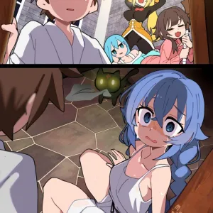 Preview of art: Kazuma Satou, Darkness, Aqua, Megumin, Roxy Migurdia, Chomusuke by BongF