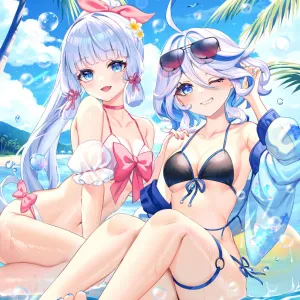 Preview of art: Furina, Ayaka (Genshin Impact) by lalazyt