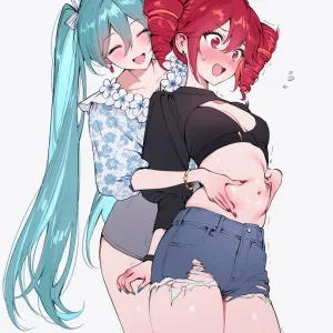 Preview of art: Kasane Teto, Hatsune Miku by qiandaiyiyu