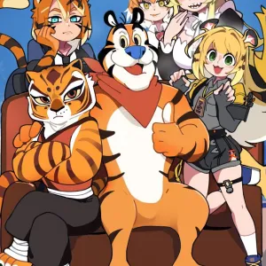 Preview of art: Frederica Baumann, Ju Fufu, Siberian Husky, Siberian Tiger, Tony The Tiger by BongF