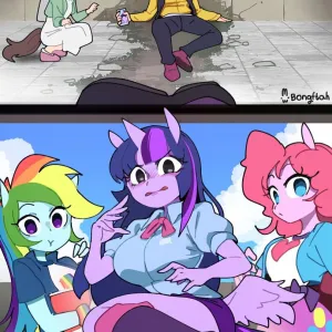 Preview of art: Pinkie Pie, Rainbow Dash, Twilight Sparkle (equestria girls) by BongF