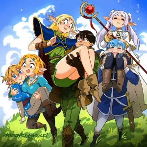 Preview of art: Deedlit, Frieren, Himmel, Link, Princess Zelda by Snegovski
