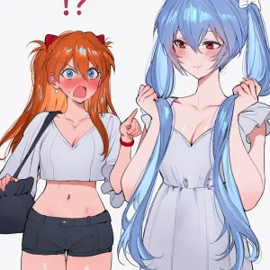 Preview of art: Asuka, Ayanami Rei (Evangelion) by qiandaiyiyu