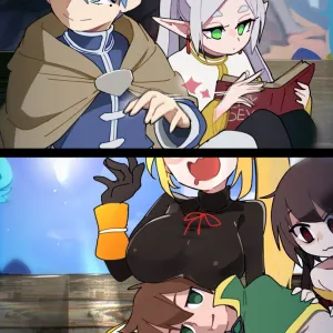 Preview of art: Himmel, Frieren, Megumin, satou kazuma, Darkness by BongF
