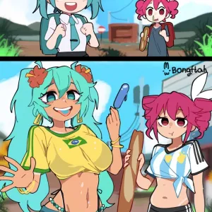 Preview of art: Brazilian Miku, Hatsune Miku, Kasane Teto by BongF