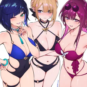 Preview of art: Evelyn Chevalier, Kafka, Yelan (honkai star rail) by qiandaiyiyu